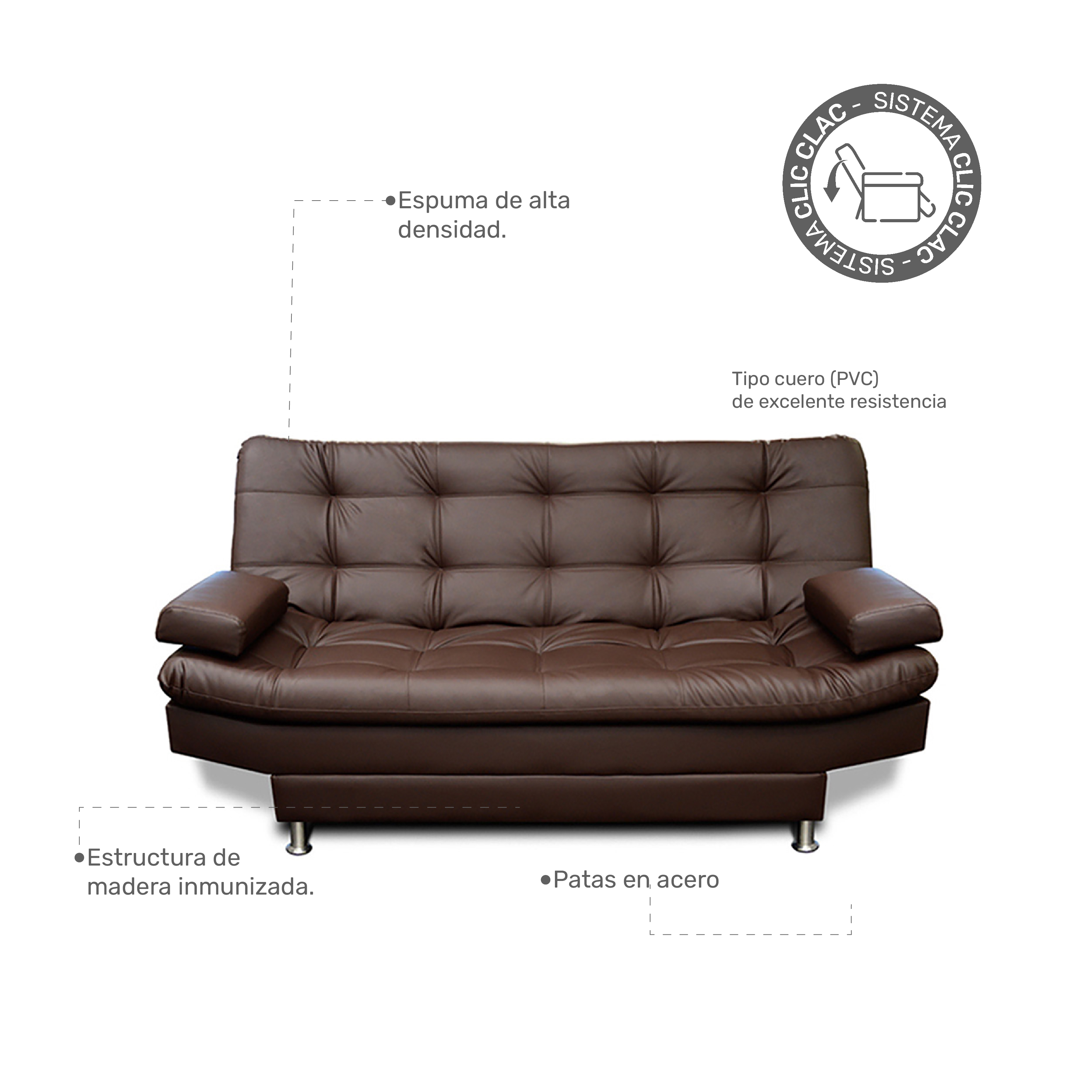 Sofa Cama Imperial Color Marron